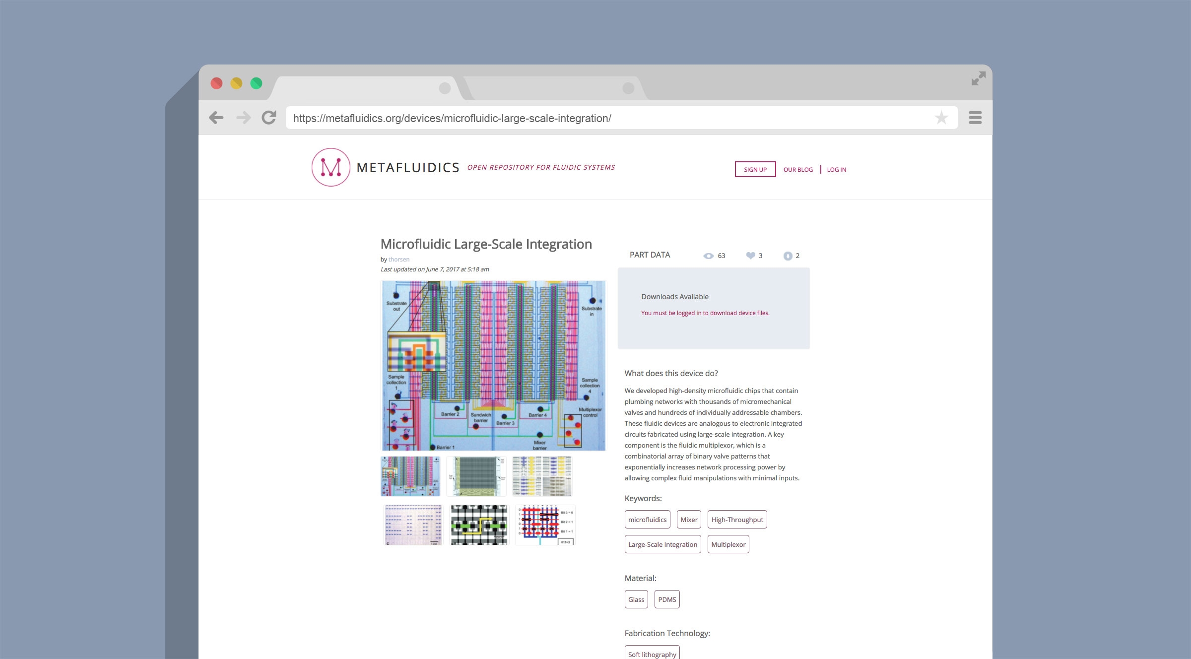 Metafluidics detail page screenshot