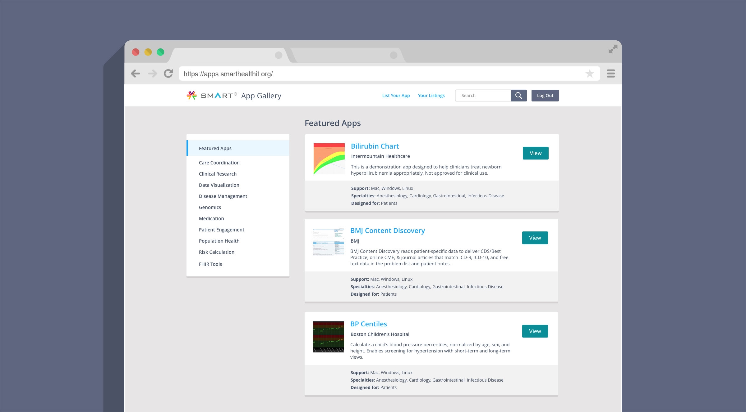 App gallery screenshot